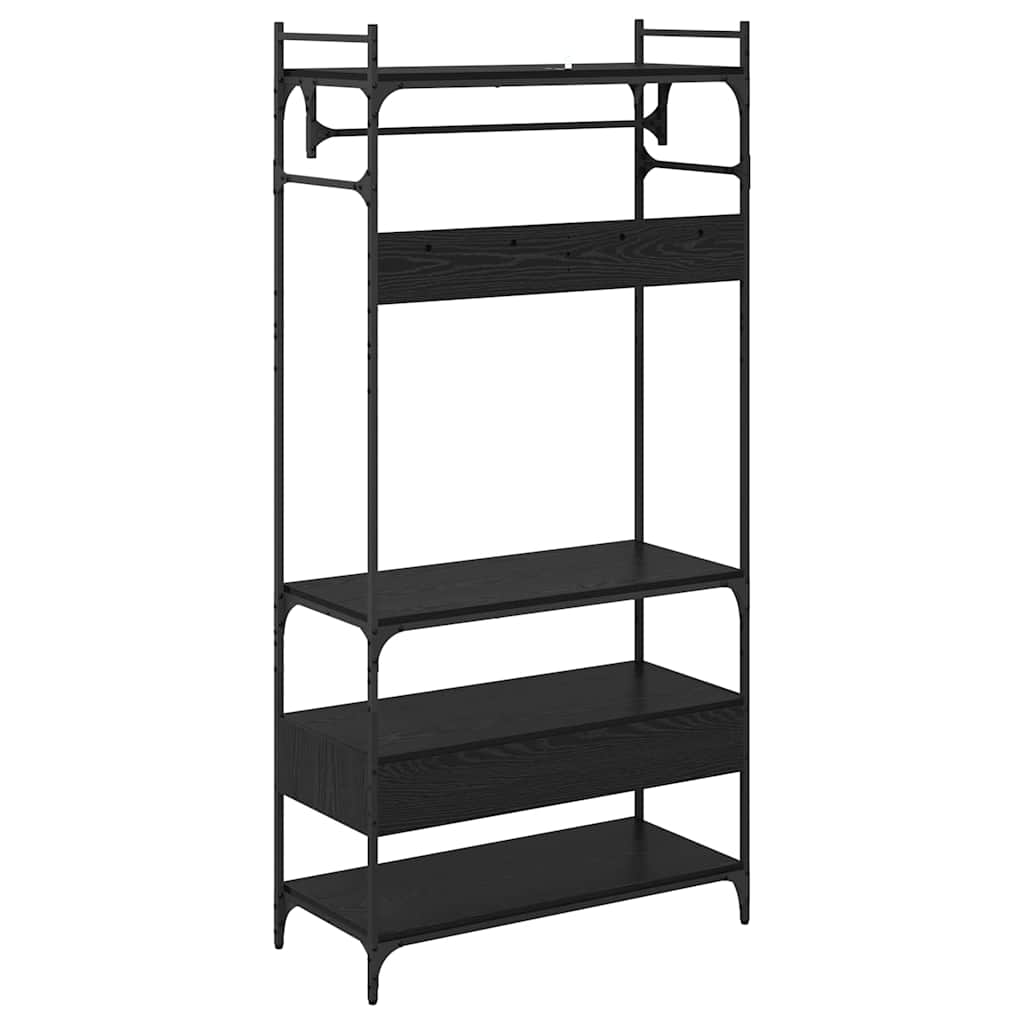 Garderobeskap Svart eik 89 x 39 x 184.5 cm Konstruert tre