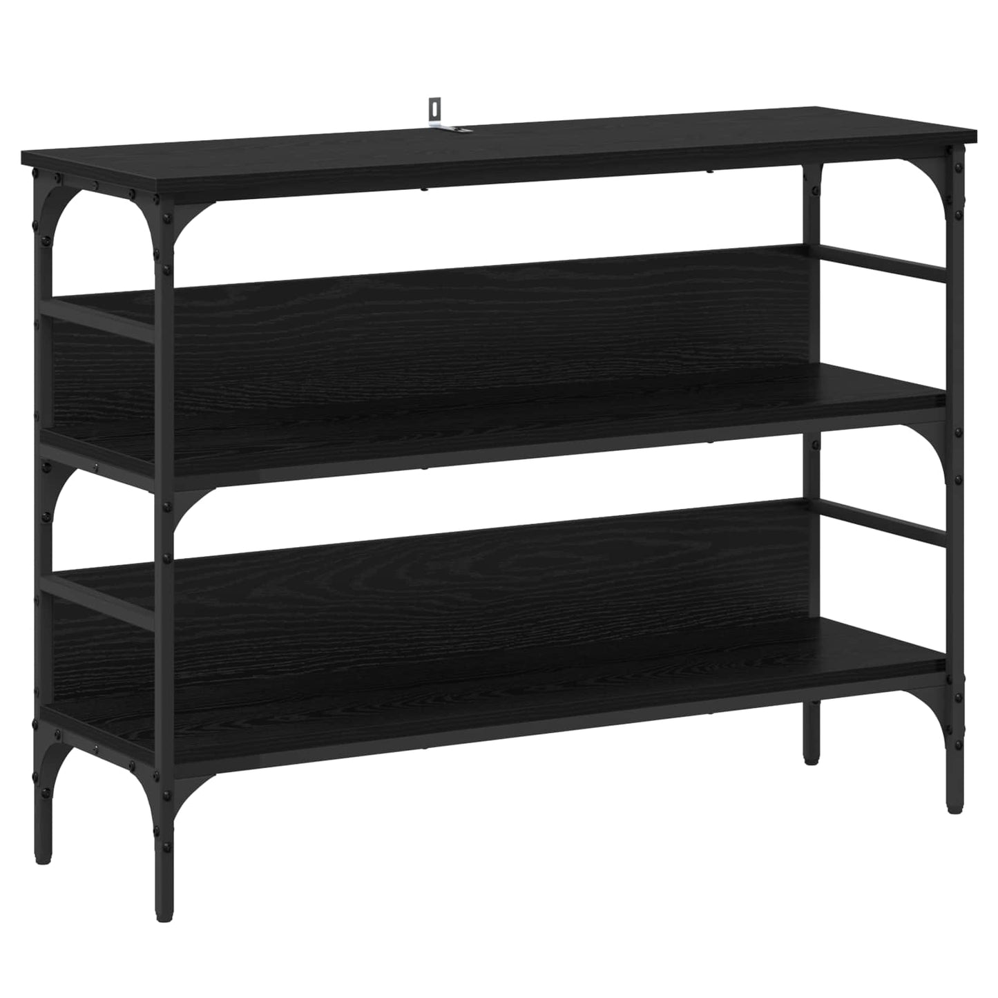 Konsollbord med hylle Svart eik 100 x 32 x 75 cm Konstruert tre