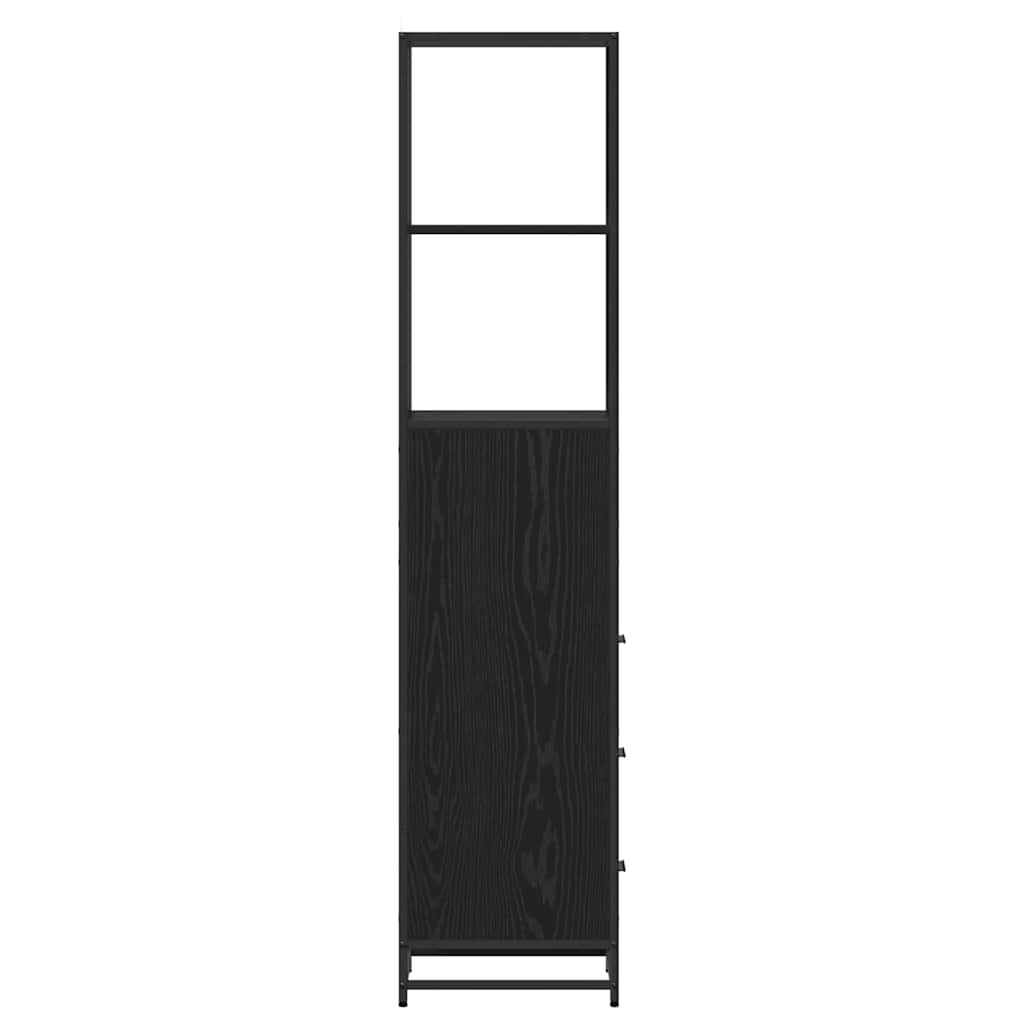 Baderomsinnredningssett med skuff Svart Eik 35 x 37,5 x 166 cm