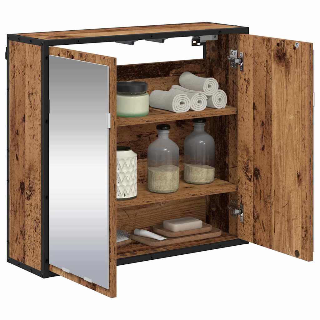 Vegghylle med hylle Veggmontert Gammelt tre 65 x 20 x 60 cm