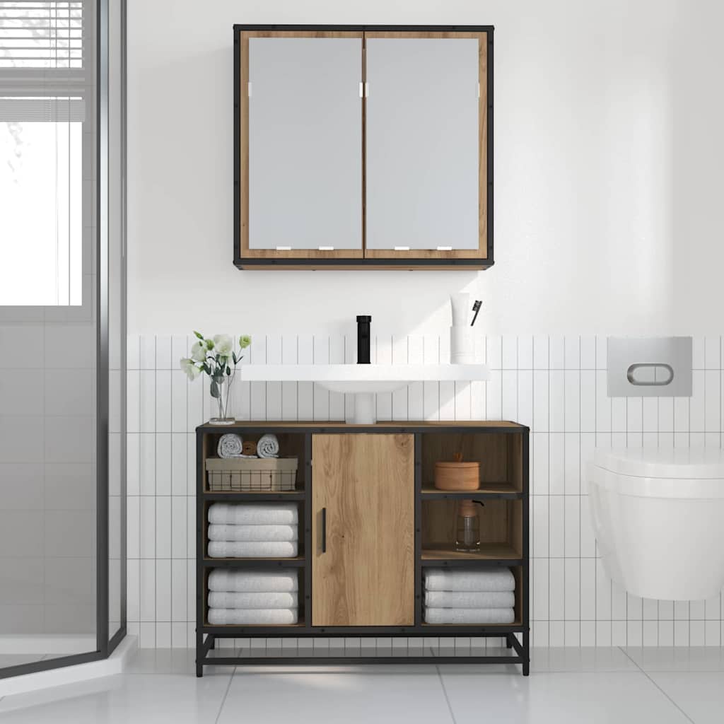Vegghylle med hylle Veggmontert Artisan Eik 65 x 20 x 60 cm