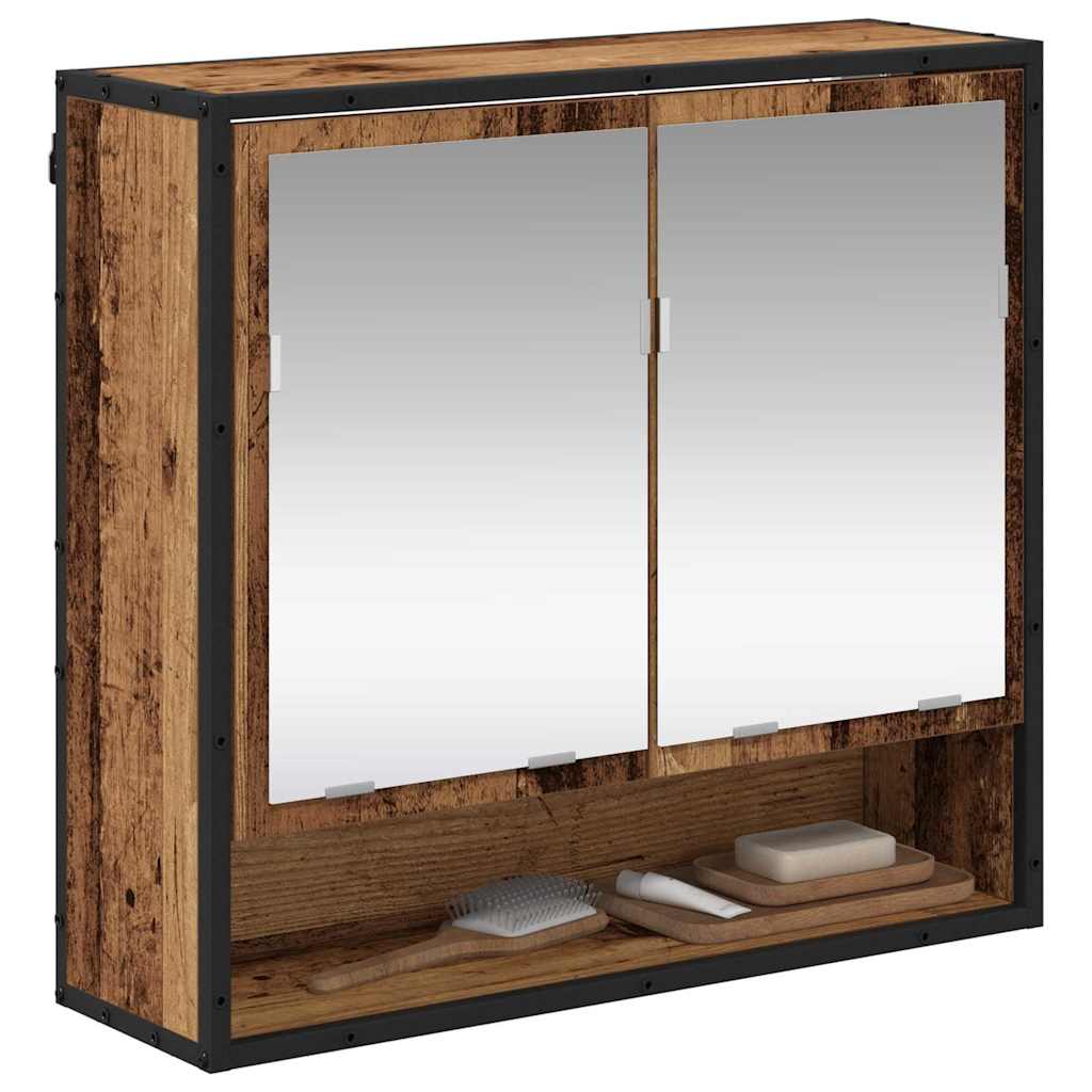 Vegghylle med hylle Veggmontert Gammelt tre 65 x 20 x 60 cm