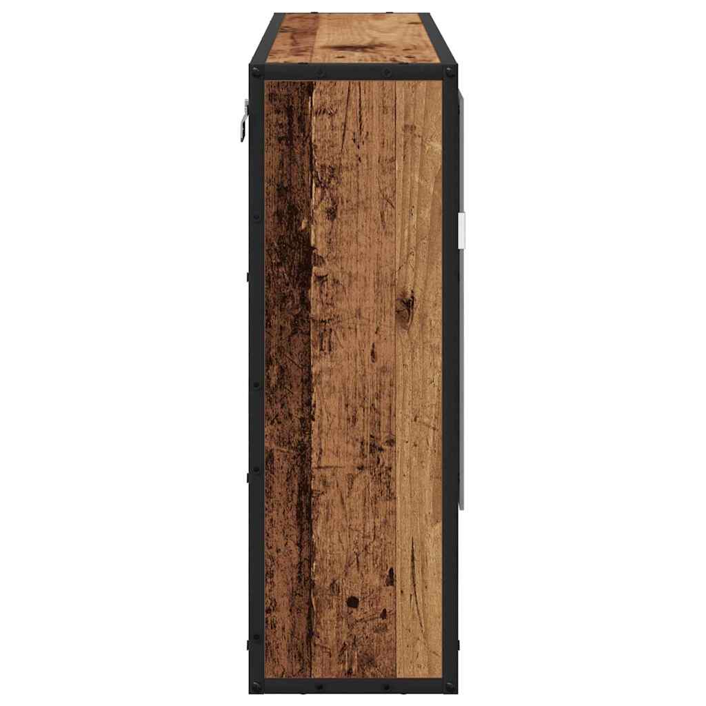 Vegghylle med hylle Veggmontert Gammelt tre 65 x 20 x 60 cm