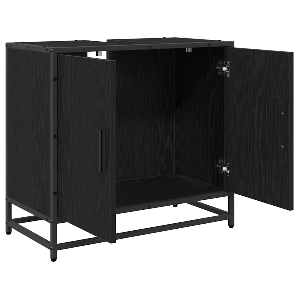Baderomsvaskeskap Svart Eik 65 x 33 x 60 cm Konstruert tre