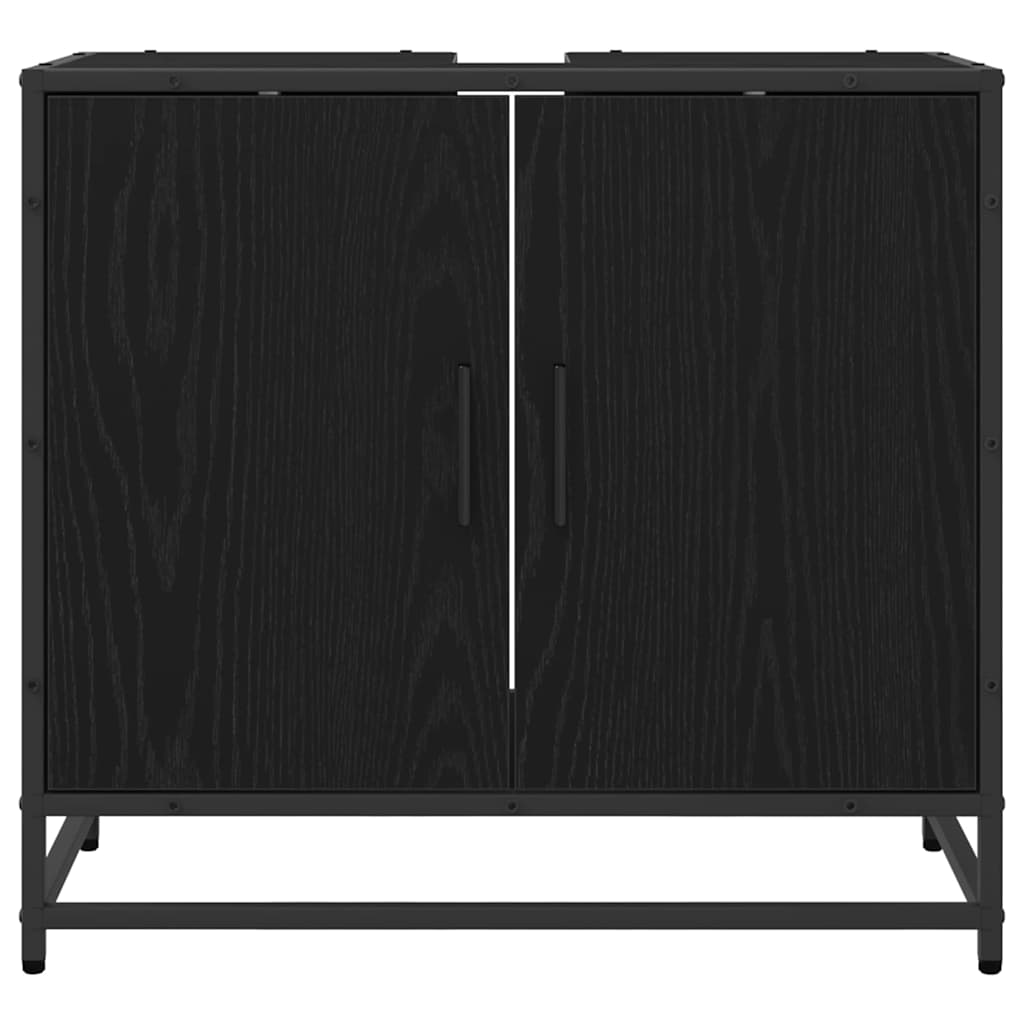 Baderomsvaskeskap Svart Eik 65 x 33 x 60 cm Konstruert tre