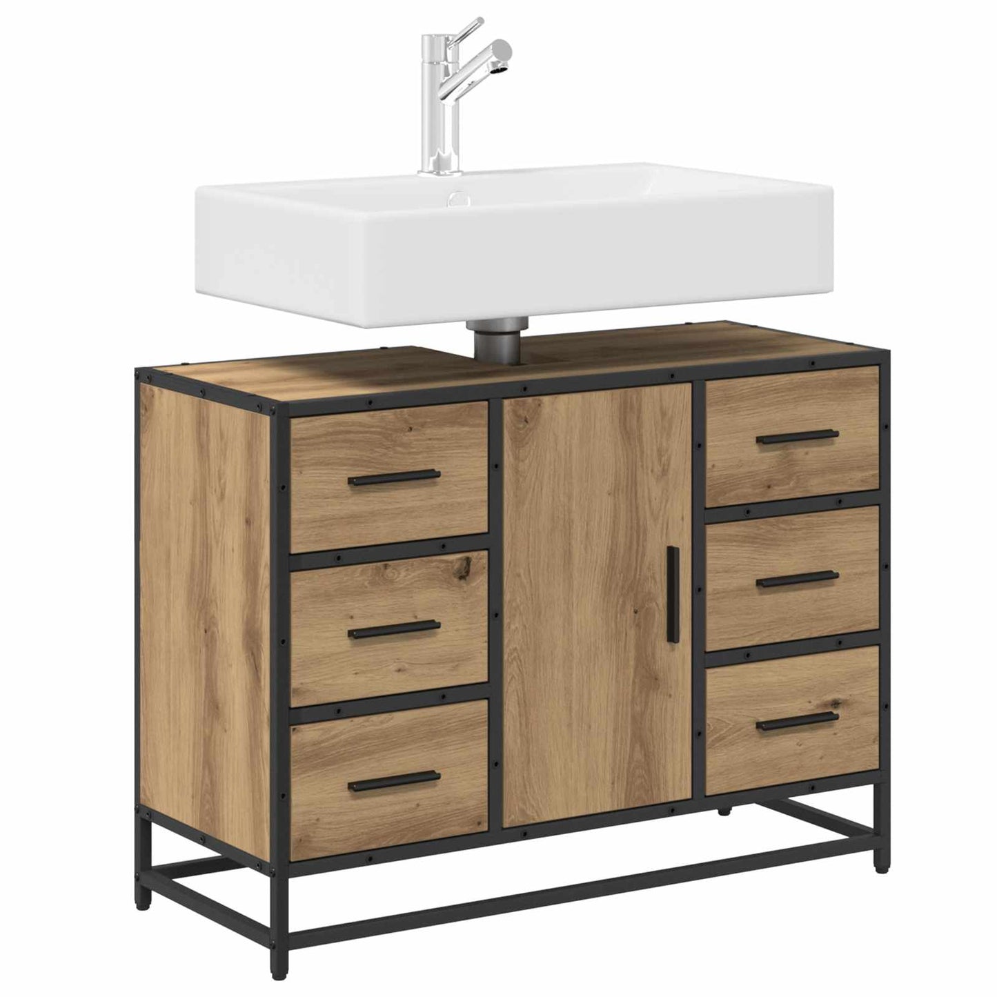 Baderomsskap Artisan Eik 80 x 33 x 60 cm Konstruert tre