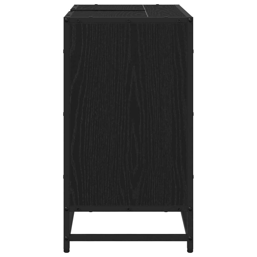 Baderomsskap med hylle Svart Eik 65 x 33 x 60 cm Konstruert tre