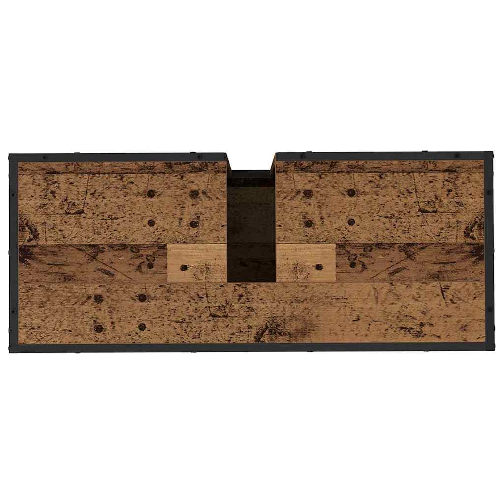 Baderomsskap med hylle Gamle tre 80 x 33 x 60 cm Konstruert tre