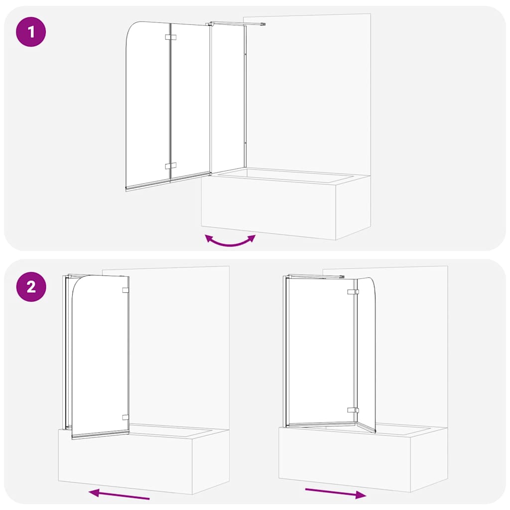 Dusjinnhegning Svart 120 x 68 x 130 cm ESG Glass og Aluminium