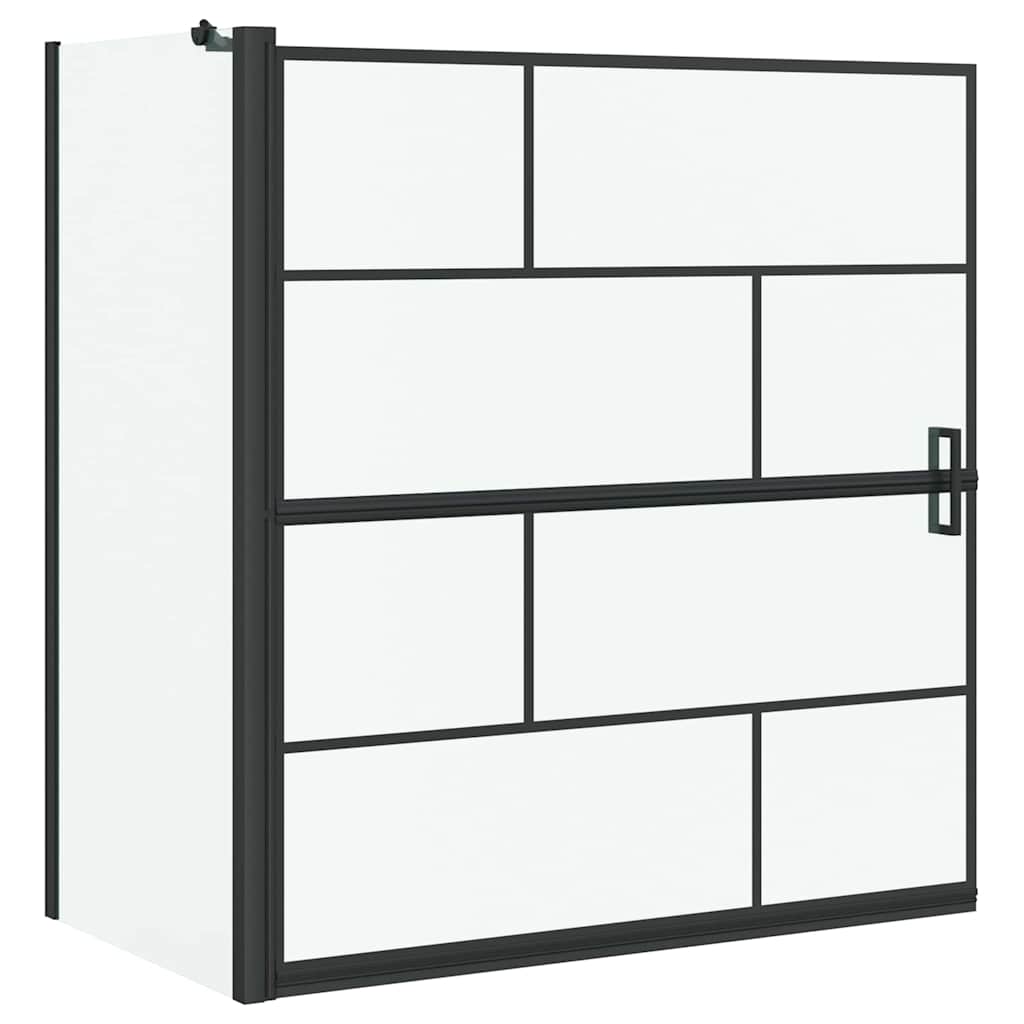 Bade dusjvegg Svart og gjennomsiktig 116 x 68 x 128 cm