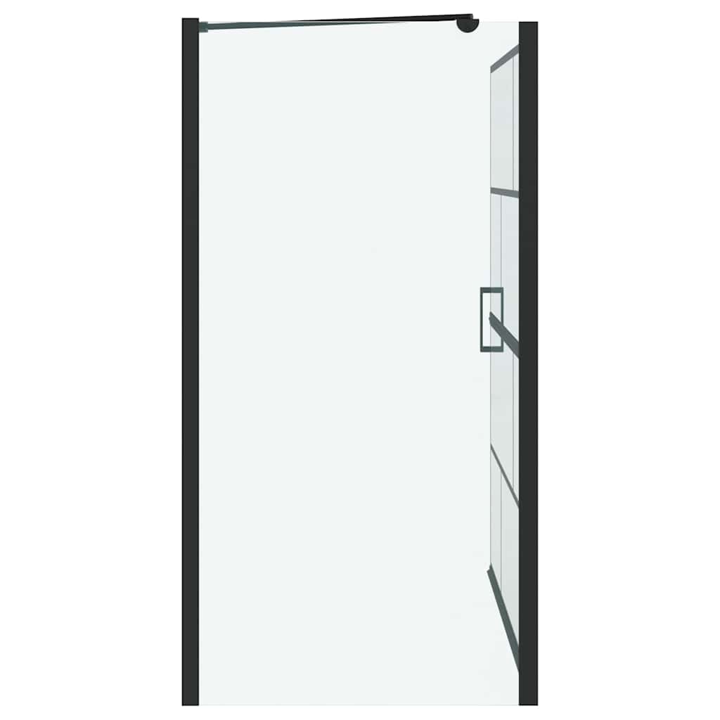 Bade dusjvegg Svart og gjennomsiktig 116 x 68 x 128 cm