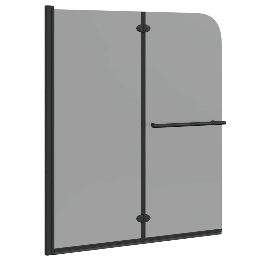 Dusjinnhegning Svart 95 x 140 cm ESG Glass og Aluminium