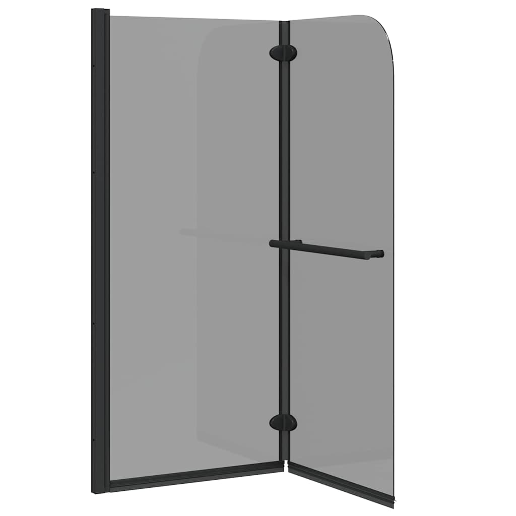 Dusjinnhegning Svart 95 x 140 cm ESG Glass og Aluminium