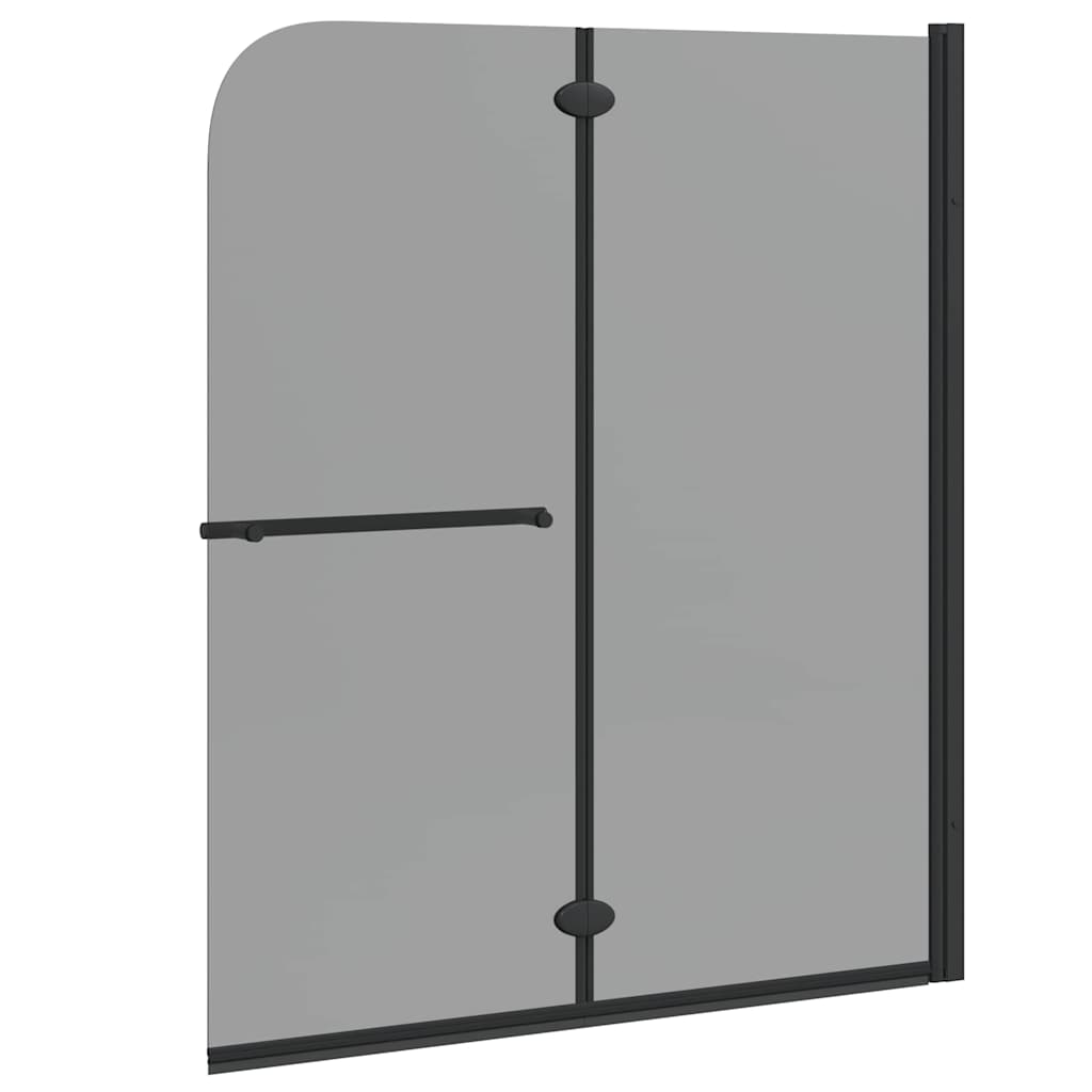 Dusjinnhegning Svart 95 x 140 cm ESG Glass og Aluminium