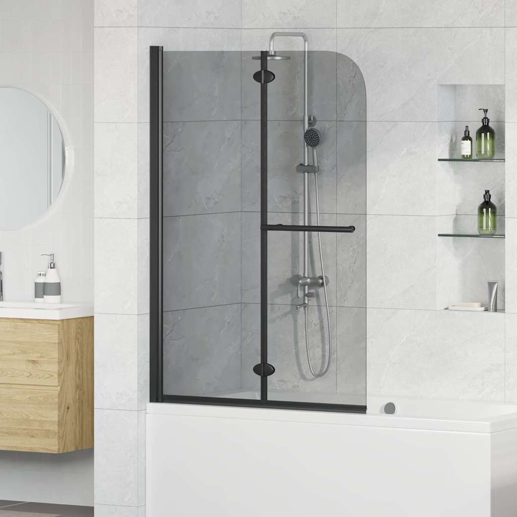 Dusjinnhegning Svart 120 x 140 cm ESG Glass og Aluminium