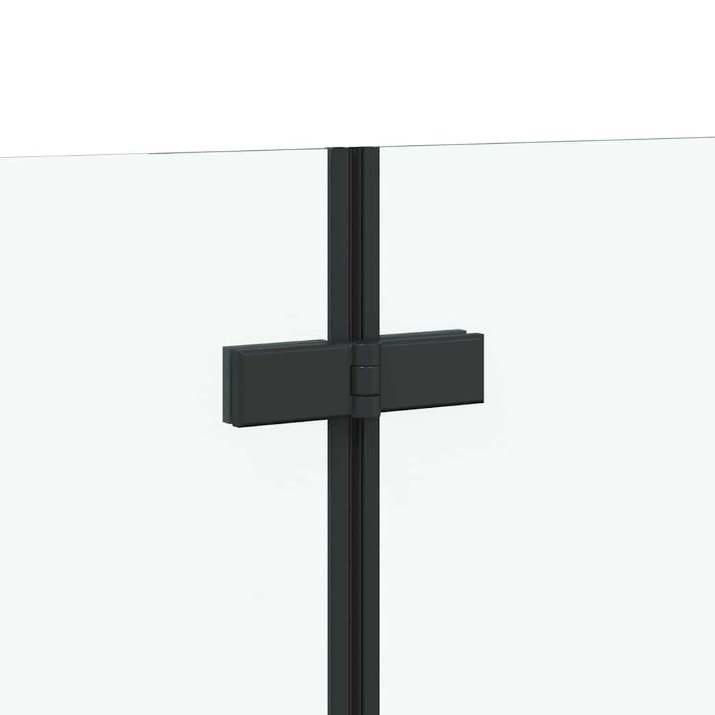 Badinnhegning Svart 120 x 67 x 129 cm Herdet Glass og Aluminium