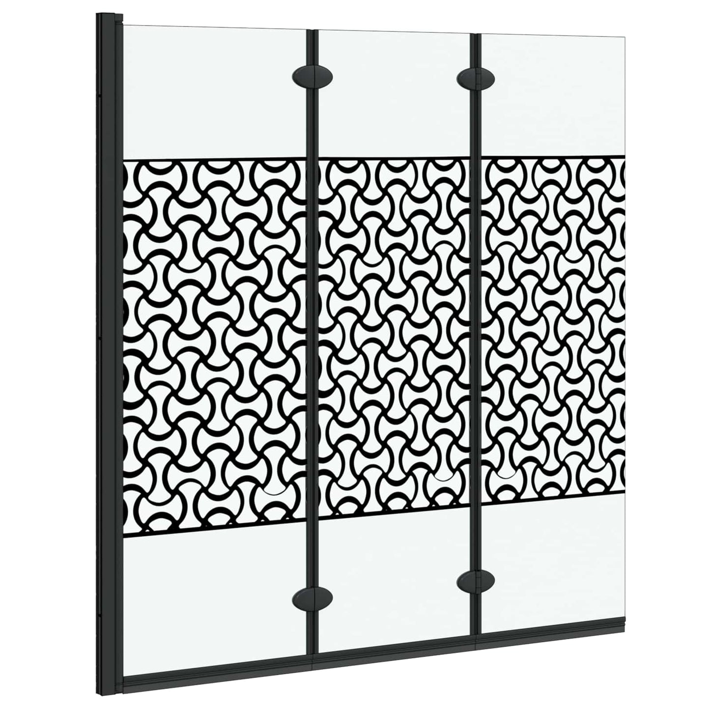 Dusjinnhegning Svart og gjennomsiktig 130 x 130 cm herdet glass
