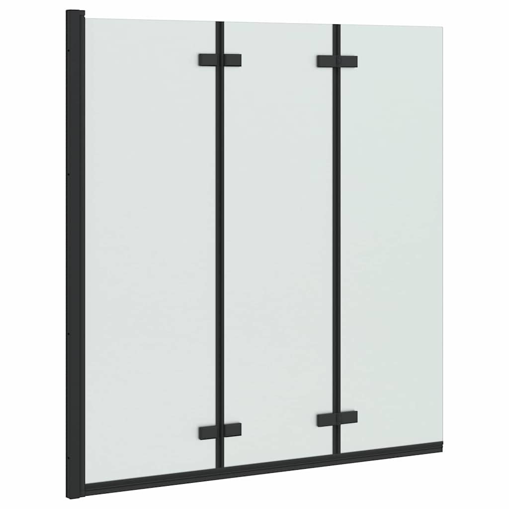 Dusjinnhegning Svart 130 x 138 cm ESG Glass og Aluminium