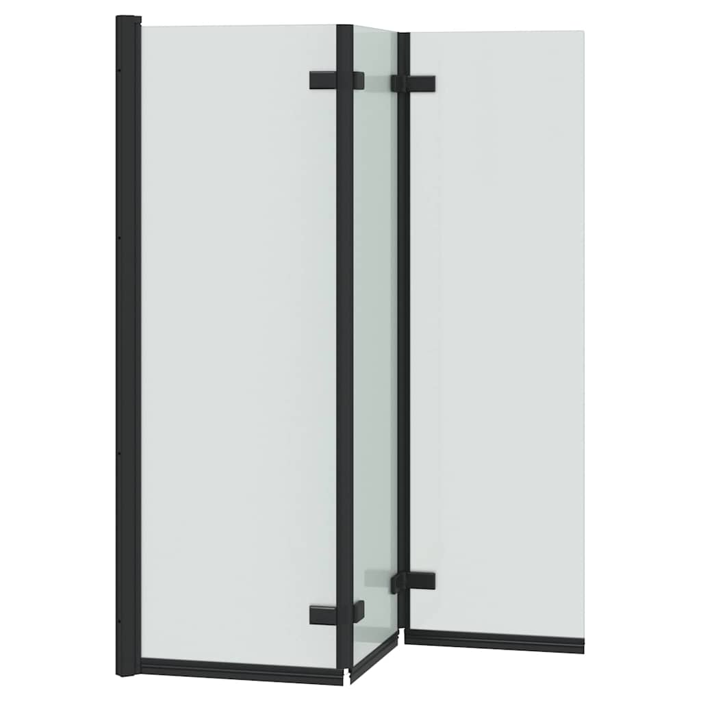 Dusjinnhegning Svart 130 x 138 cm ESG Glass og Aluminium