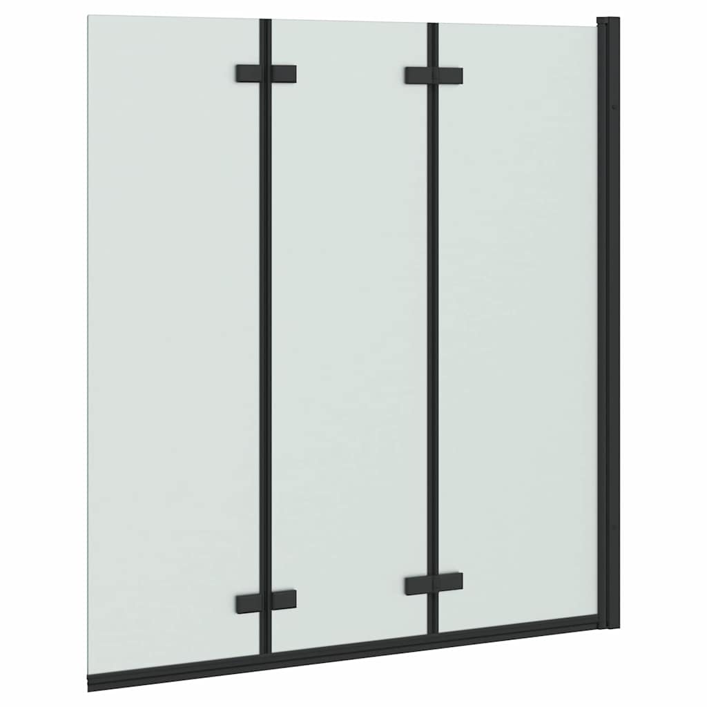 Dusjinnhegning Svart 130 x 138 cm ESG Glass og Aluminium