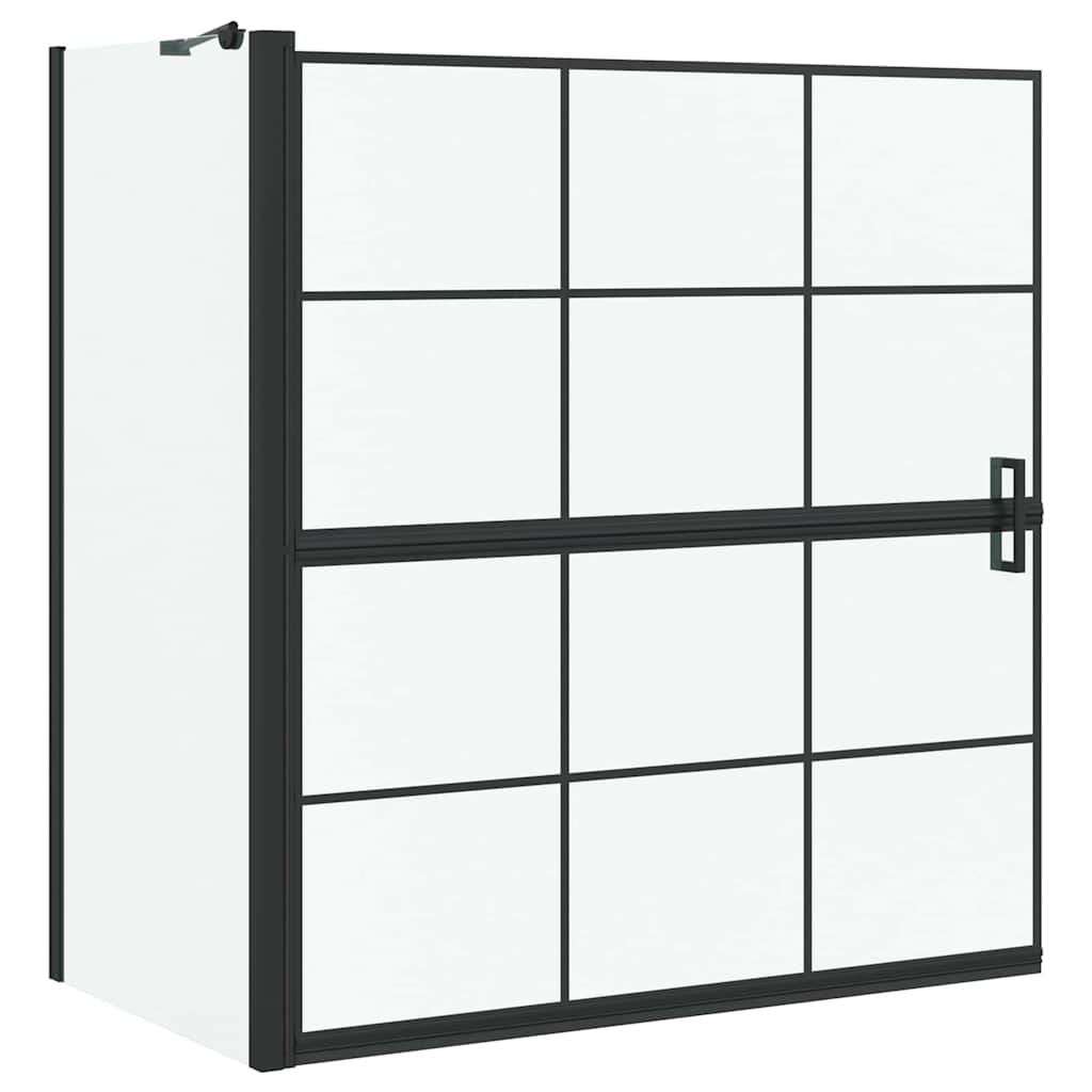 Bade dusjvegg Svart og gjennomsiktig 116 x 68 x 128 cm