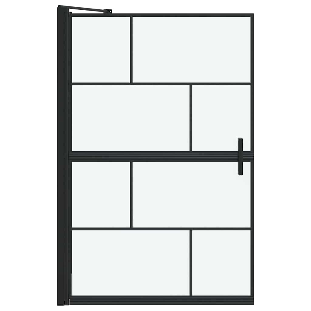 Bade dusjvegg Svart og gjennomsiktig 80 x 68 x 128 cm