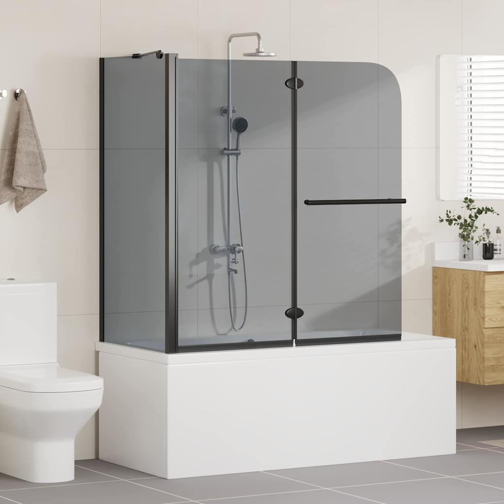 Bi-Folding Dusjinnhegning Mørk Transparent 120 x 67 x 129 cm