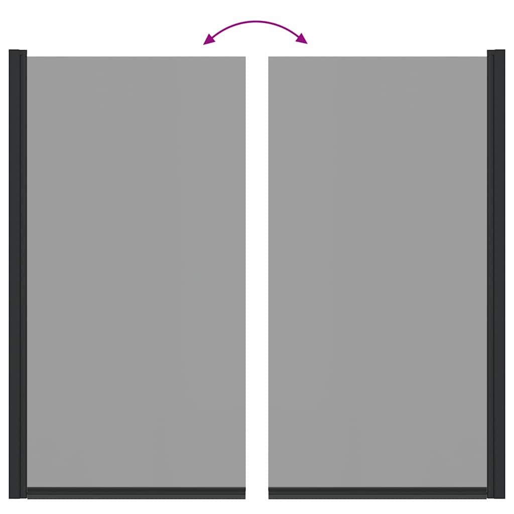 Bade dusjvegg Svart 68 x 130 cm Herdet glass
