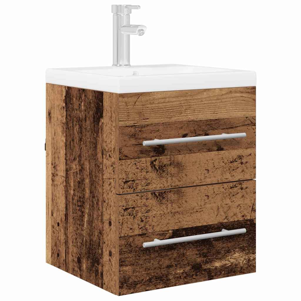 Vaskeskap med skuff Gamle tre 38,5 x 41 x 48 cm Konstruert tre