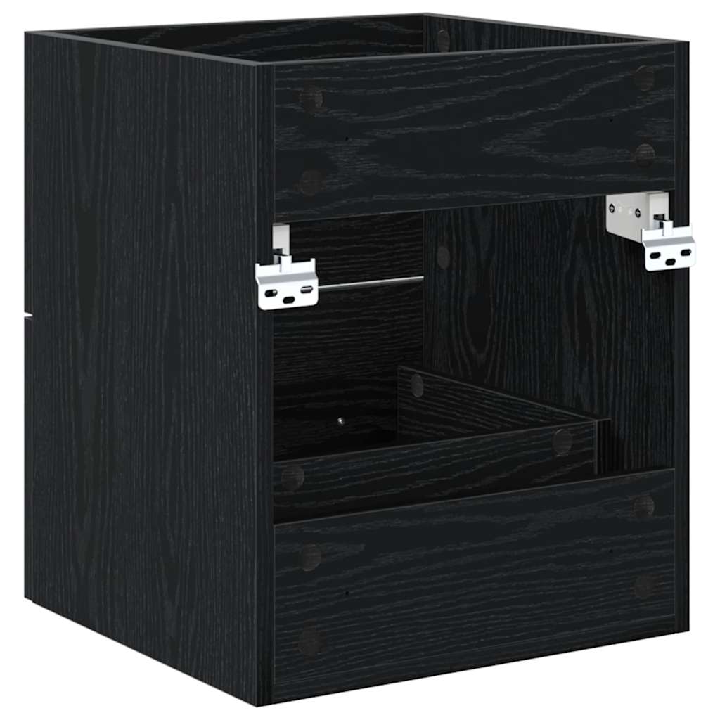 Vaskeskap med skuff Svart Eik 38,5 x 41 x 48 cm Konstruert tre