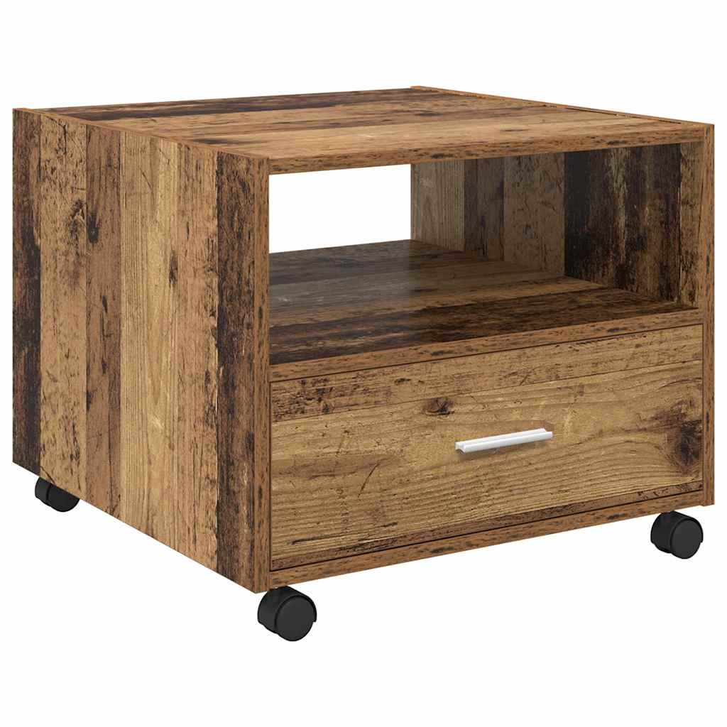 Kaffebord med skuff Gamle tre 55 x 55 x 45cm Konstruert tre