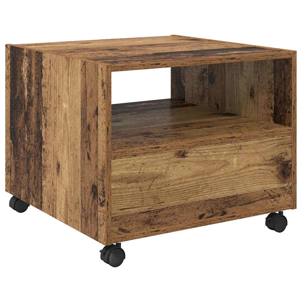 Kaffebord med skuff Gamle tre 55 x 55 x 45cm Konstruert tre
