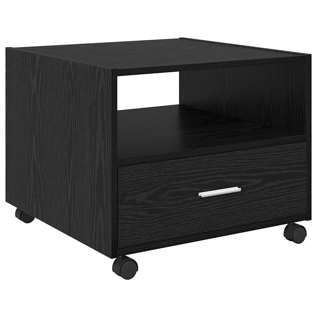 Kaffebord med skuff Svart Eik 55 x 55 x 45cm Konstruert tre