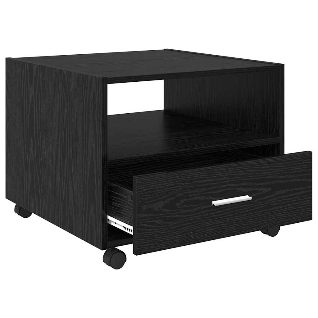Kaffebord med skuff Svart Eik 55 x 55 x 45cm Konstruert tre