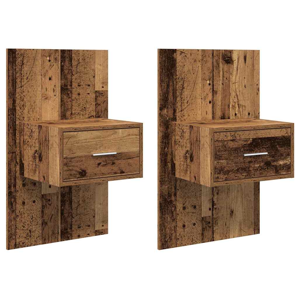 Nattbordskap 2 pcs Gammelt tre 50 x 32,5 x 80cm Konstruert tre