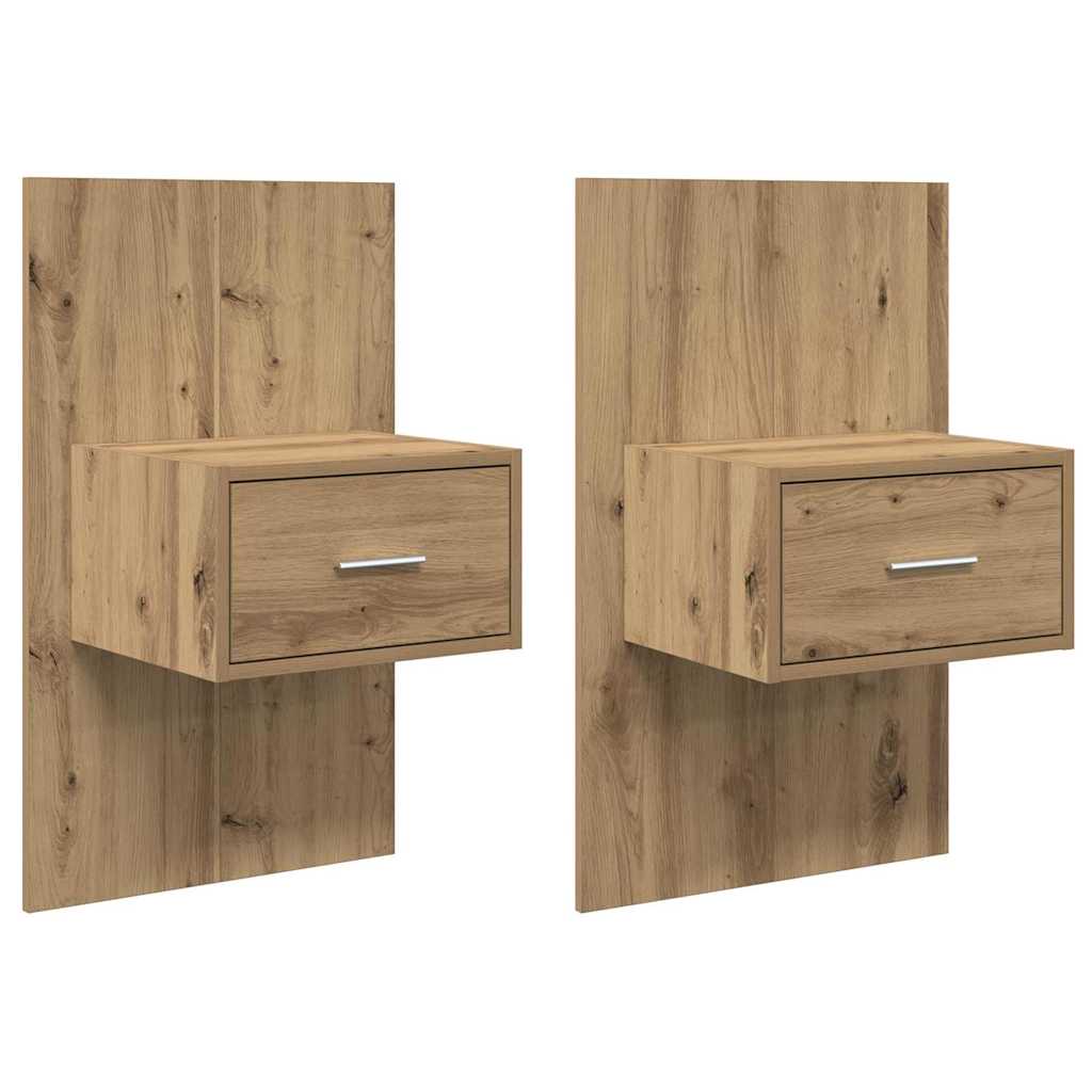 Nattbordskap 2 stk. Artisan Eik 50 x 32,5 x 80cm Konstruert tre