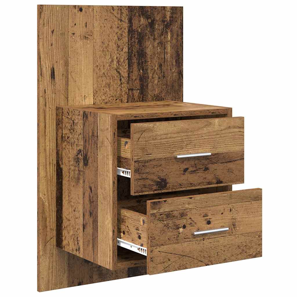Vegghengt nattbord 2 pcs Gamle tre 48,5 x 32,5 x 80 cm