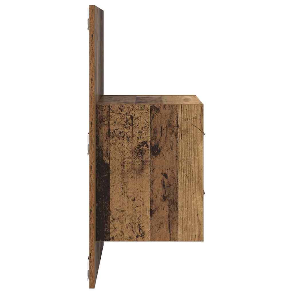 Vegghengt nattbord 2 pcs Gamle tre 48,5 x 32,5 x 80 cm