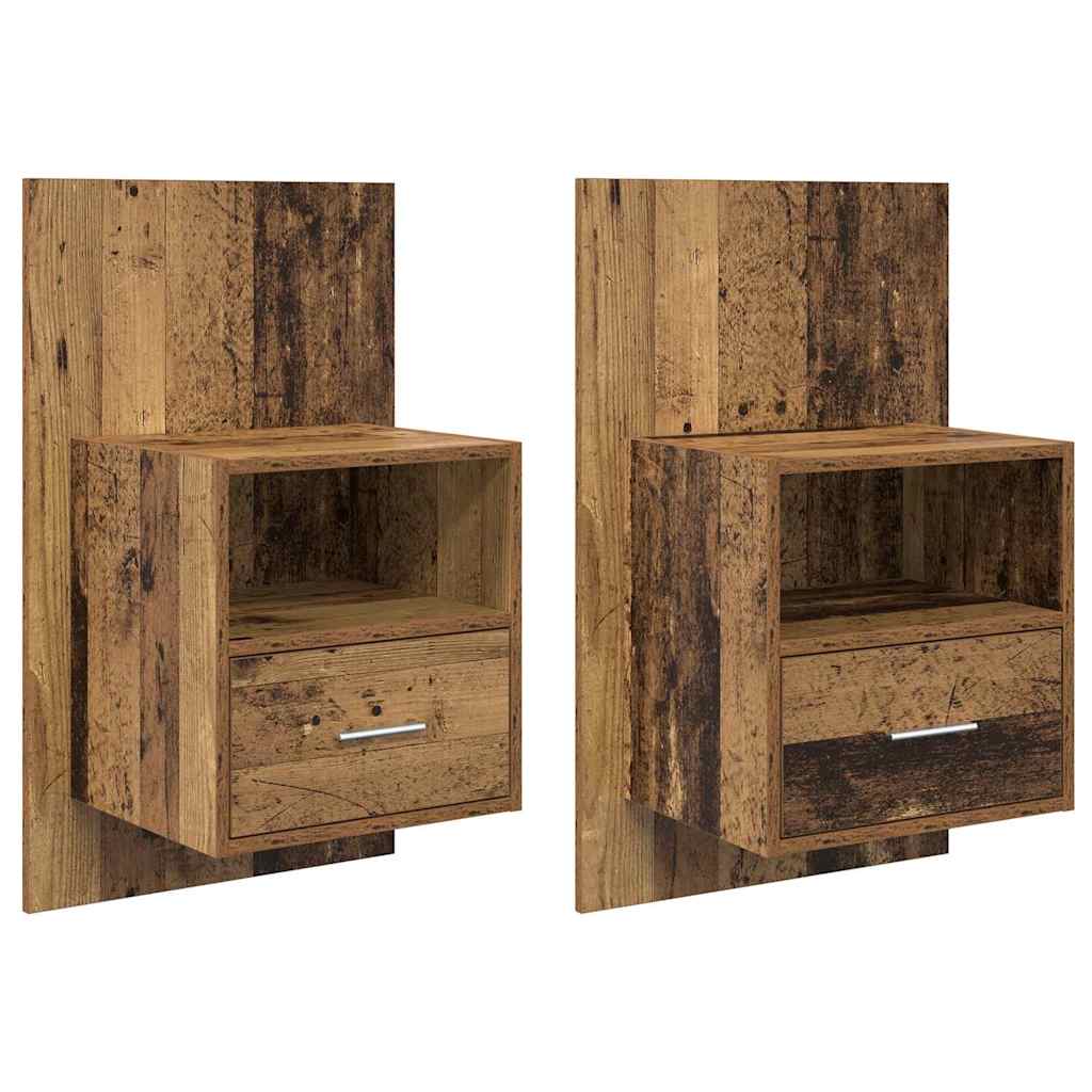 Nattbordskap 2 pcs Gammelt tre 50 x 32,5 x 80cm Konstruert tre