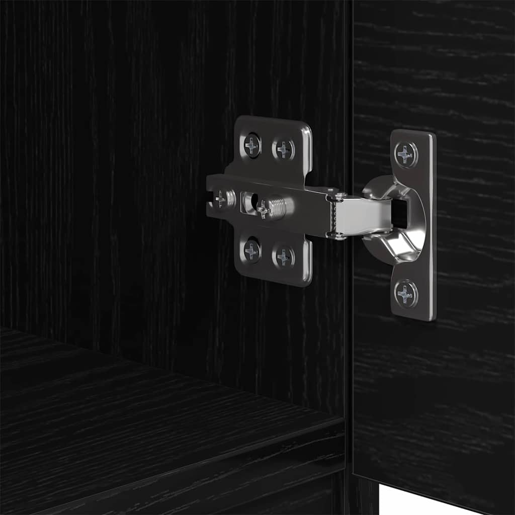 Sengeskap 2 pcs Svart Eik 40 x 39 x 40cm Konstruert tre
