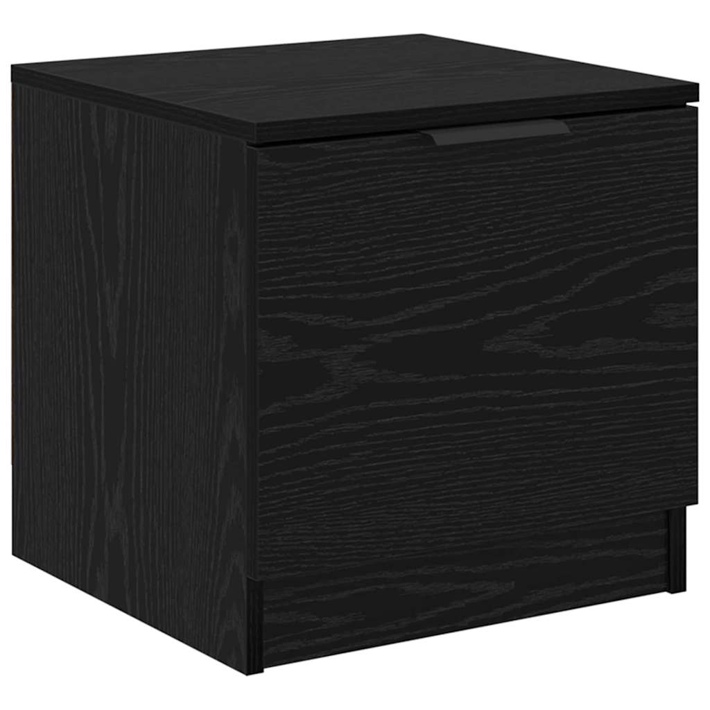Sengeskap 2 pcs Svart Eik 40 x 39 x 40cm Konstruert tre
