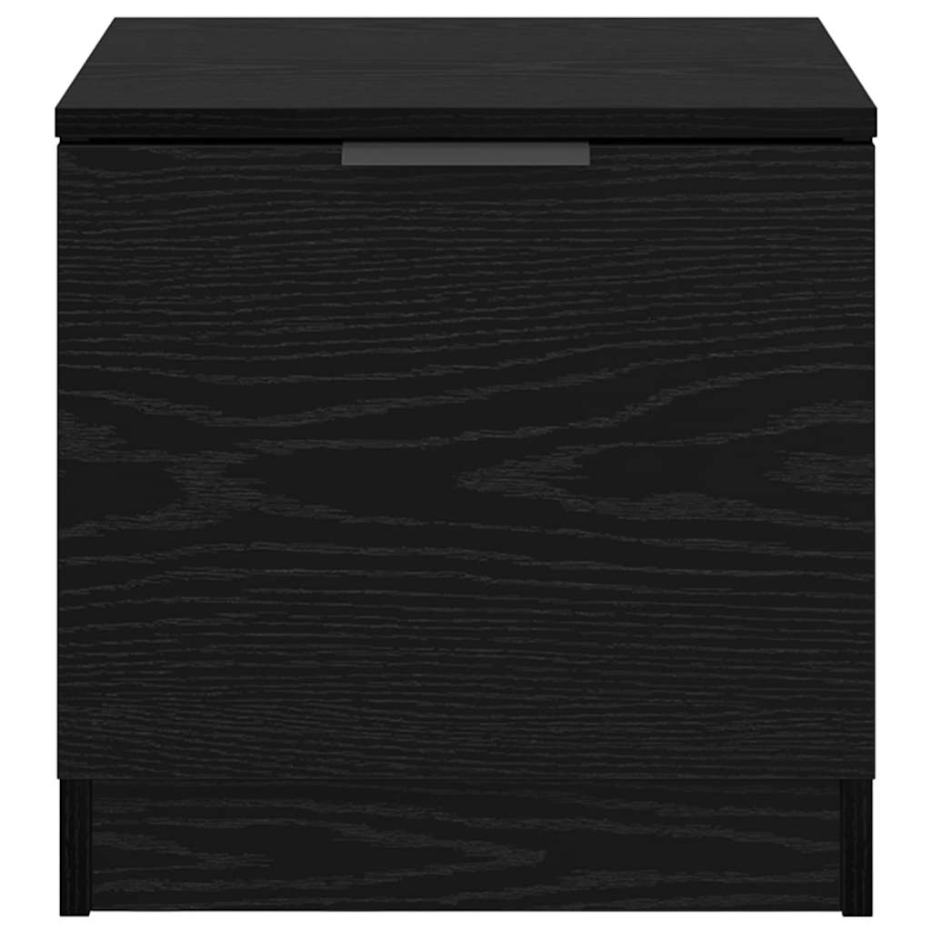 Sengeskap 2 pcs Svart Eik 40 x 39 x 40cm Konstruert tre