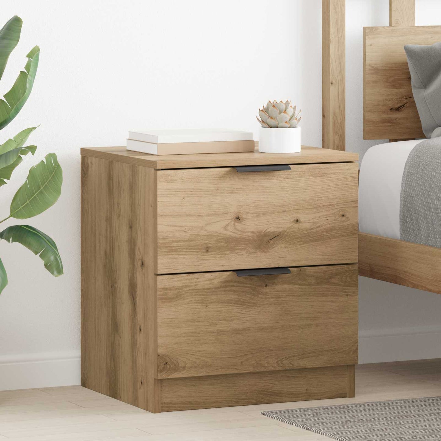 Nattbordskap 2 stk. Artisan Eik 45 x 39 x 50 cm Konstruert tre