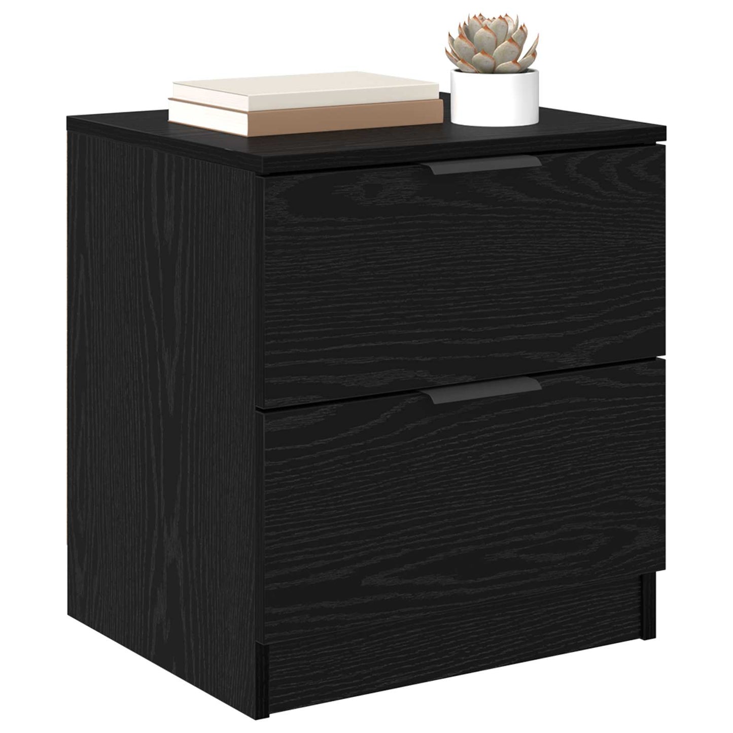 Nattbordskap 2 pcs Svart Eik 45 x 39 x 50 cm Konstruert tre