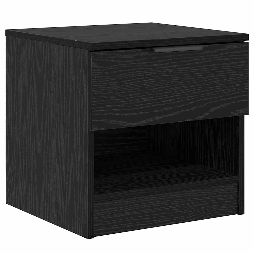 Sengeskap 2 pcs Svart Eik 40 x 39 x 40cm Konstruert tre