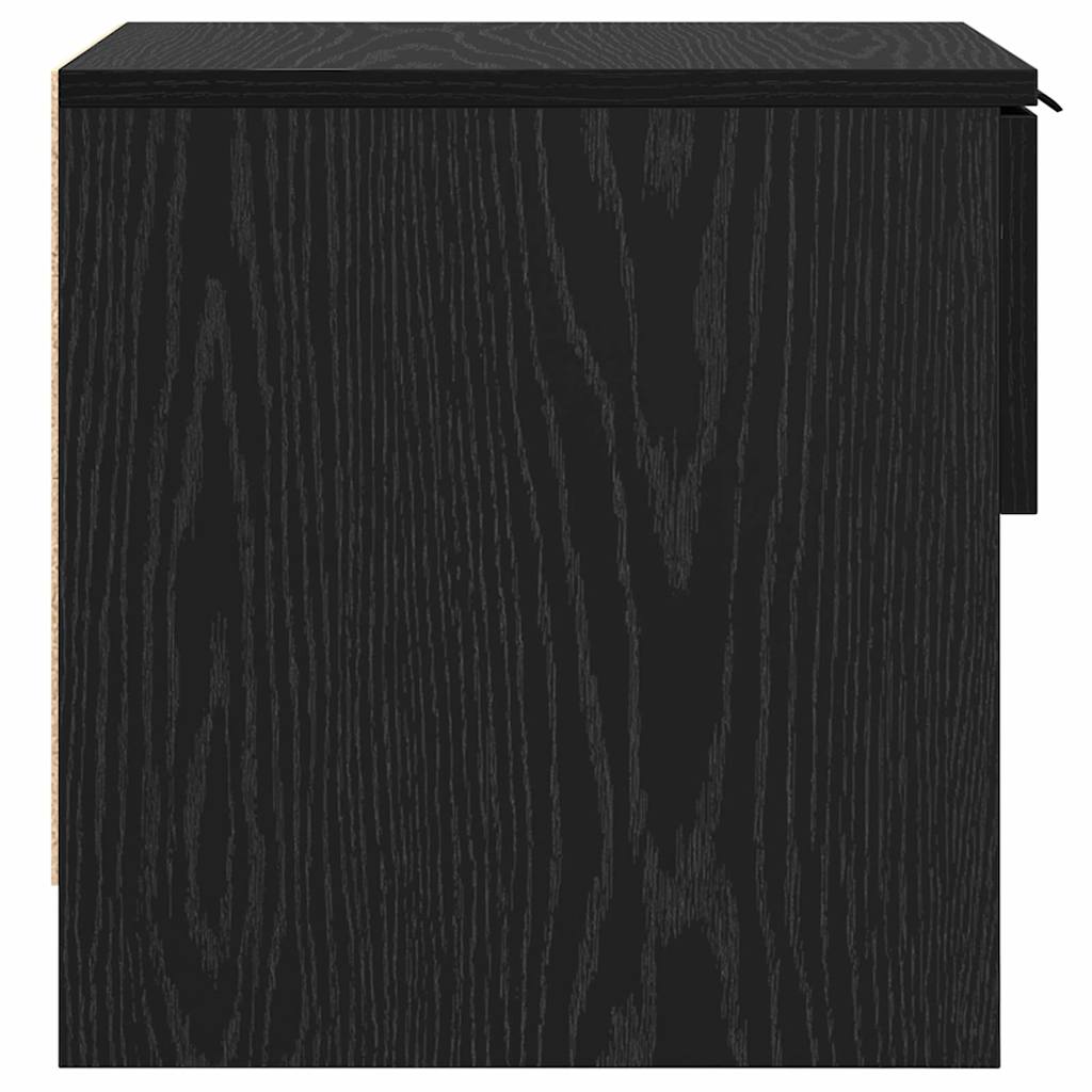 Sengeskap 2 pcs Svart Eik 40 x 39 x 40cm Konstruert tre