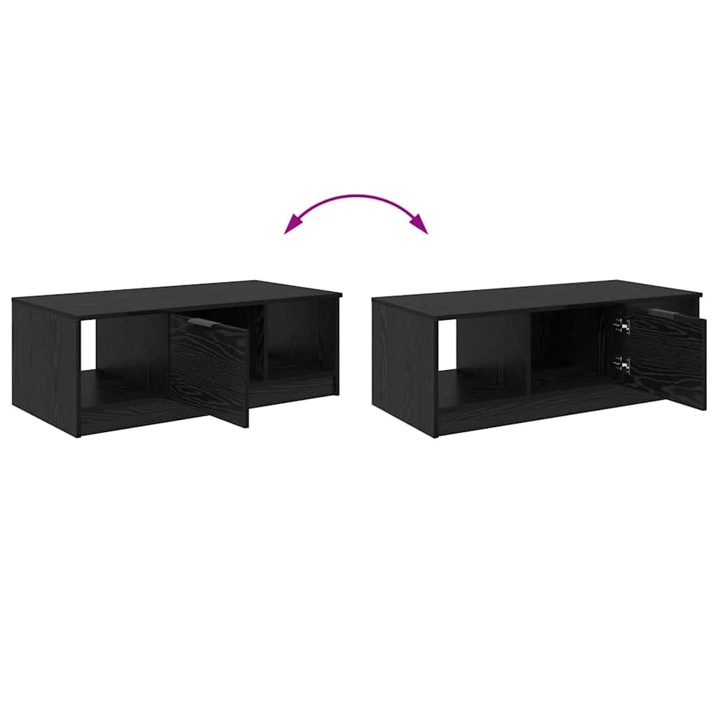Kaffebord med skuff Svart Eik 102 x 50 x 36cm Konstruert tre