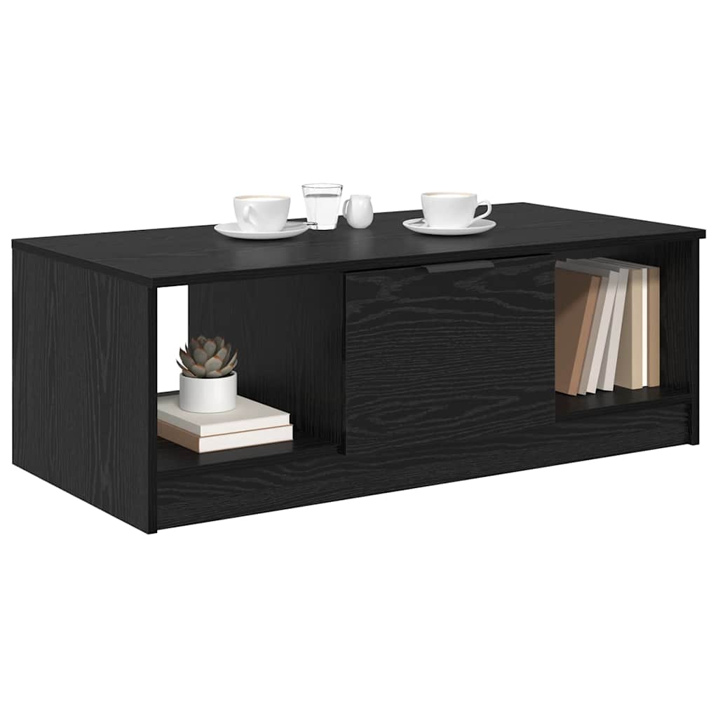 Kaffebord med skuff Svart Eik 102 x 50 x 36cm Konstruert tre