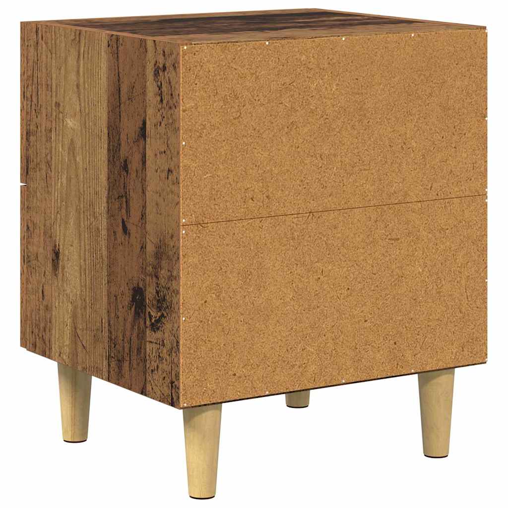Sengeskap med skuff Gammelt tre 40 x 35 x 47.5cm Konstruert tre