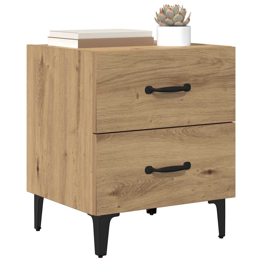 Sengeskap 2 pcs Artisan Eik 40 x 35 x 47,5 cm Konstruert tre